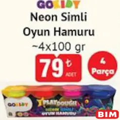 GOKİDY OYUNCAK NEON SİMLİ OYUN HAMURU 4X100 GR fiyat ve kampanya bilgisi